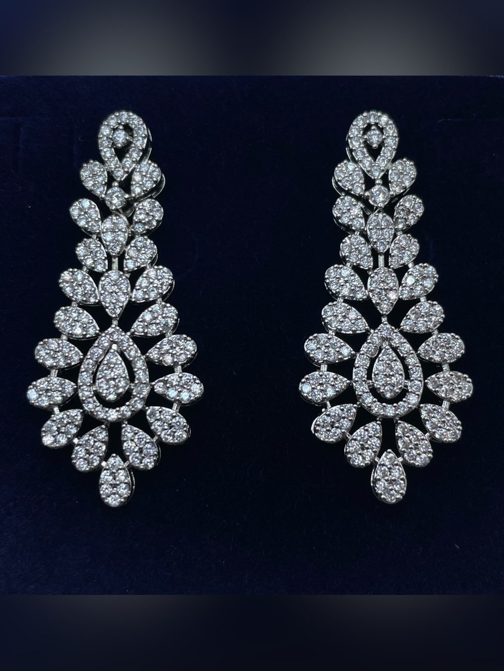 Swarovski Crystal Elements White Crystal Art Deco Bridal Statement Earrings